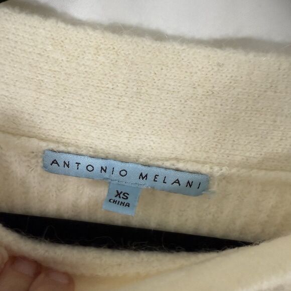 Antonio Melani Wool Alpaca Sweater Women's XS Off White Button Long Sleeve - Picture 5 of 11